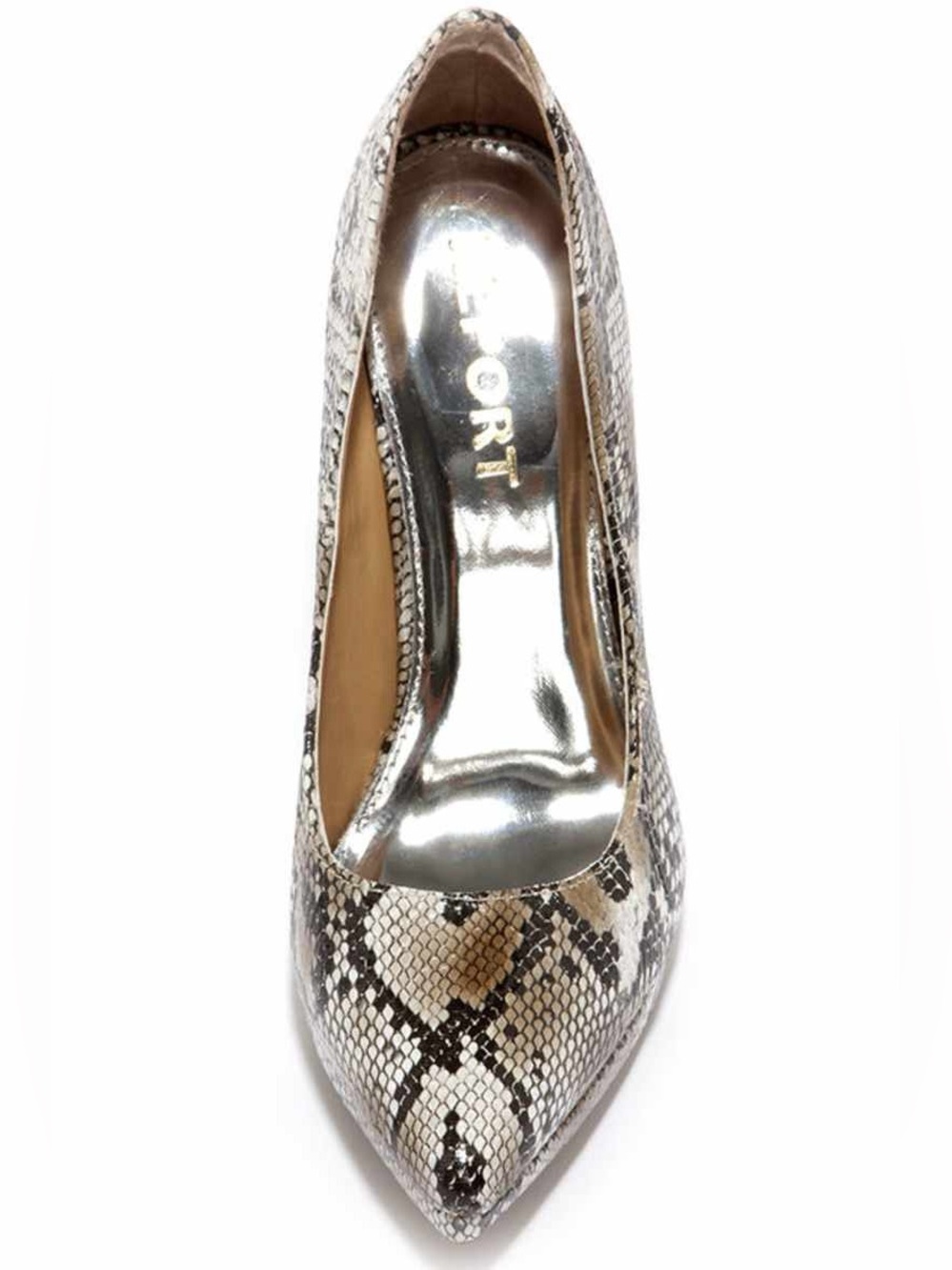 Report Tashi Natural Snake-Print Pointed Toe Platform Pump High Heels - Size 7.5 - Picture 4 of 7